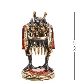 Народные промыслы AM- 596 Фигурка «Филин-трансформер» (латунь, янтарь)