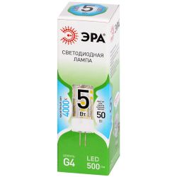 Лампа светодиодная ЭРА GREEN LINE LED G4-JC-5W-840-12V GL 5Вт капсула 12В яркий белый свет G4 | Лампы cветодиодные Капсульные (G4, G9)