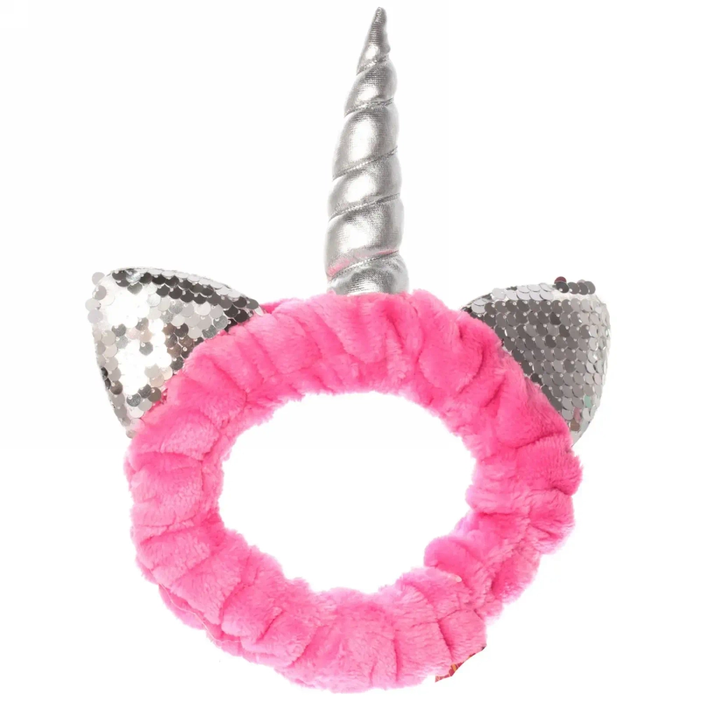 Повязка на голову «Beauty Mapafet- Единорожка», цвет розовый, голубой и белый, 6*20см ( упаковка белый ZIP пакет )