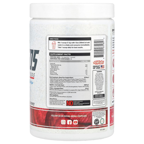 EHPlabs, Oxyreds, Daily Red Superfoods, малиновое освежение, 231 г (8,15 унции)