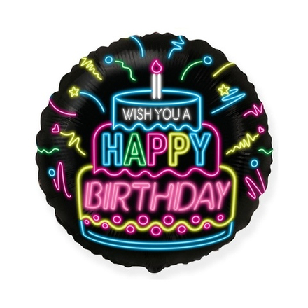 Круг WISH YOU A HAPPY BIRTHDAY Неон Fm