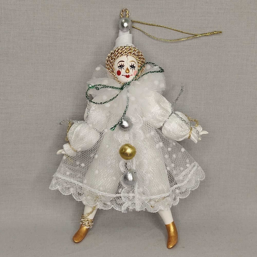 Елочная игрушка Белый клоун