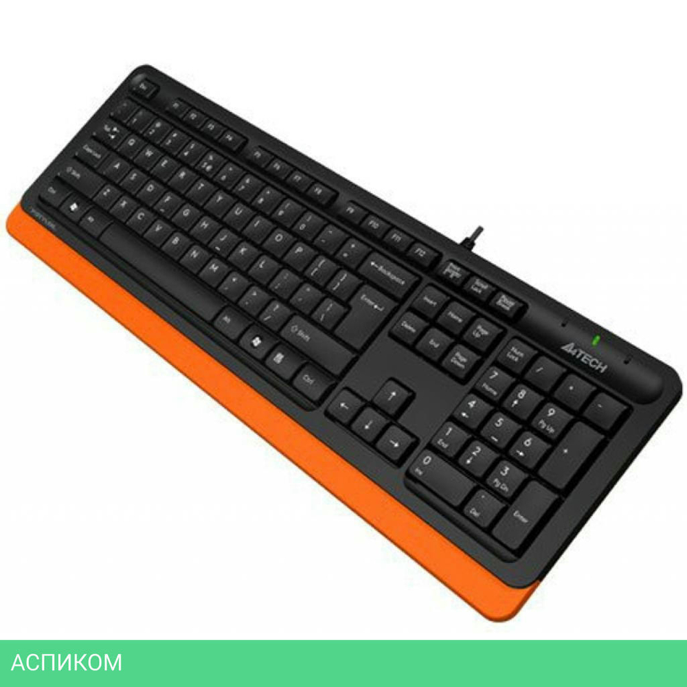Клавиатура A4 Fstyler черный/оранжевый (FK10)