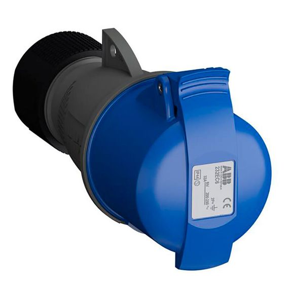 Розетка кабельная Easy&amp;Safe 232EC6,32А,2P+E,IP44,6ч 2CMA102031R1000