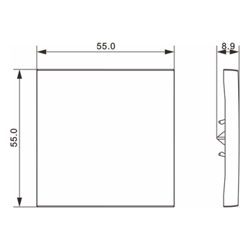 Клавиша 1-я для перекрёстного переключателя,  матовый титан,  серия A07