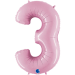Шар фольгированный Цифра 3 101 см (Розовый)