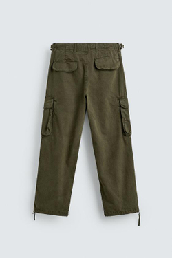 ZARA БРЮКИ КАРГО RELAXED FIT, ХАКИ