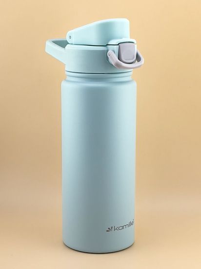 Термос-Бутылка спортивная 600 мл. Kamille KM 2179 из нержавеющей стали с замком и петлёй