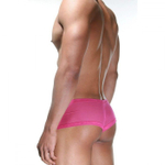 Розовые трусы-хипсы с черной сетчатой вставкой (Размер: L-XL) (Цвет: розовый с черным)