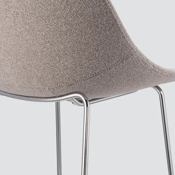 Барный стул Vid Soft 75 см, серый, ножки хром