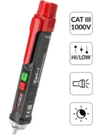 Бесконтактный детектор напряжения iCartool (индикатор проводки) 12-1000В/50-60Гц, CAT III 1000В, 2 диапазона чувствительности IC-M100
