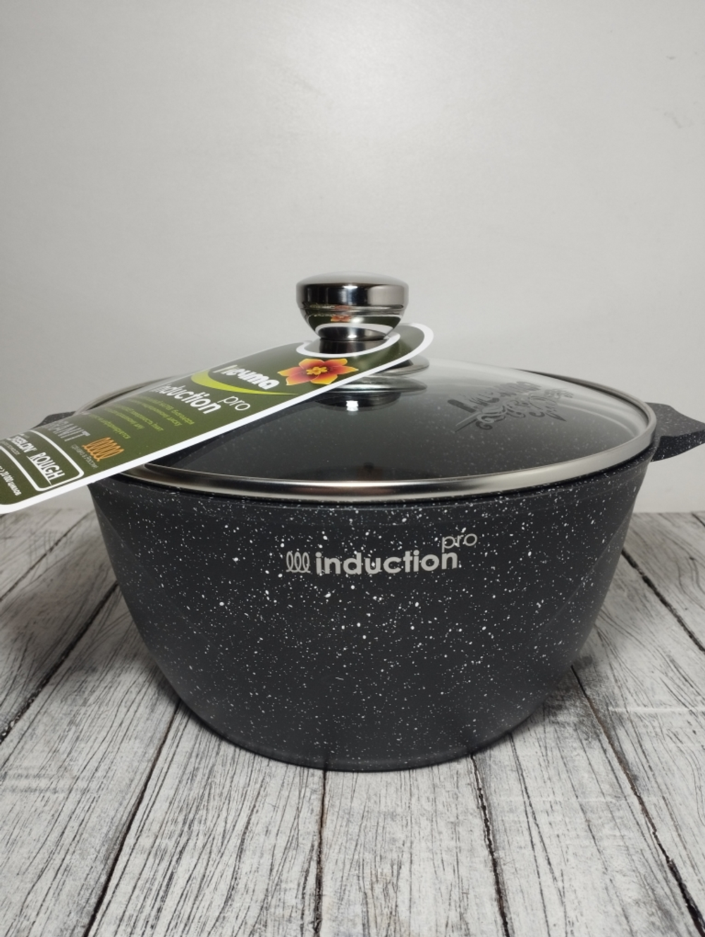 Кастрюля 4л с кр АП ГРАНИТblack  Induction Pro 44802Инд