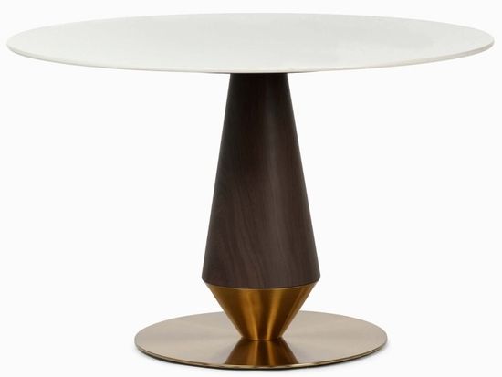 Обеденный стол New Island диаметр 120 белый/черный