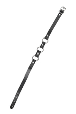 Чокер-ошейник Pecado 3121 с тремя кольцами, натуральная кожа