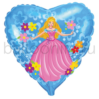 Фольгированная фигура, сердце, Принцесса/FM,18"/46СМ