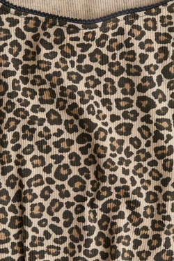 H&M Топ в рубчик с длинными рукавами, леопардовый