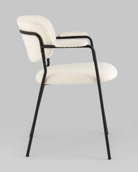 Стул Carol с подлокотниками, белое букле