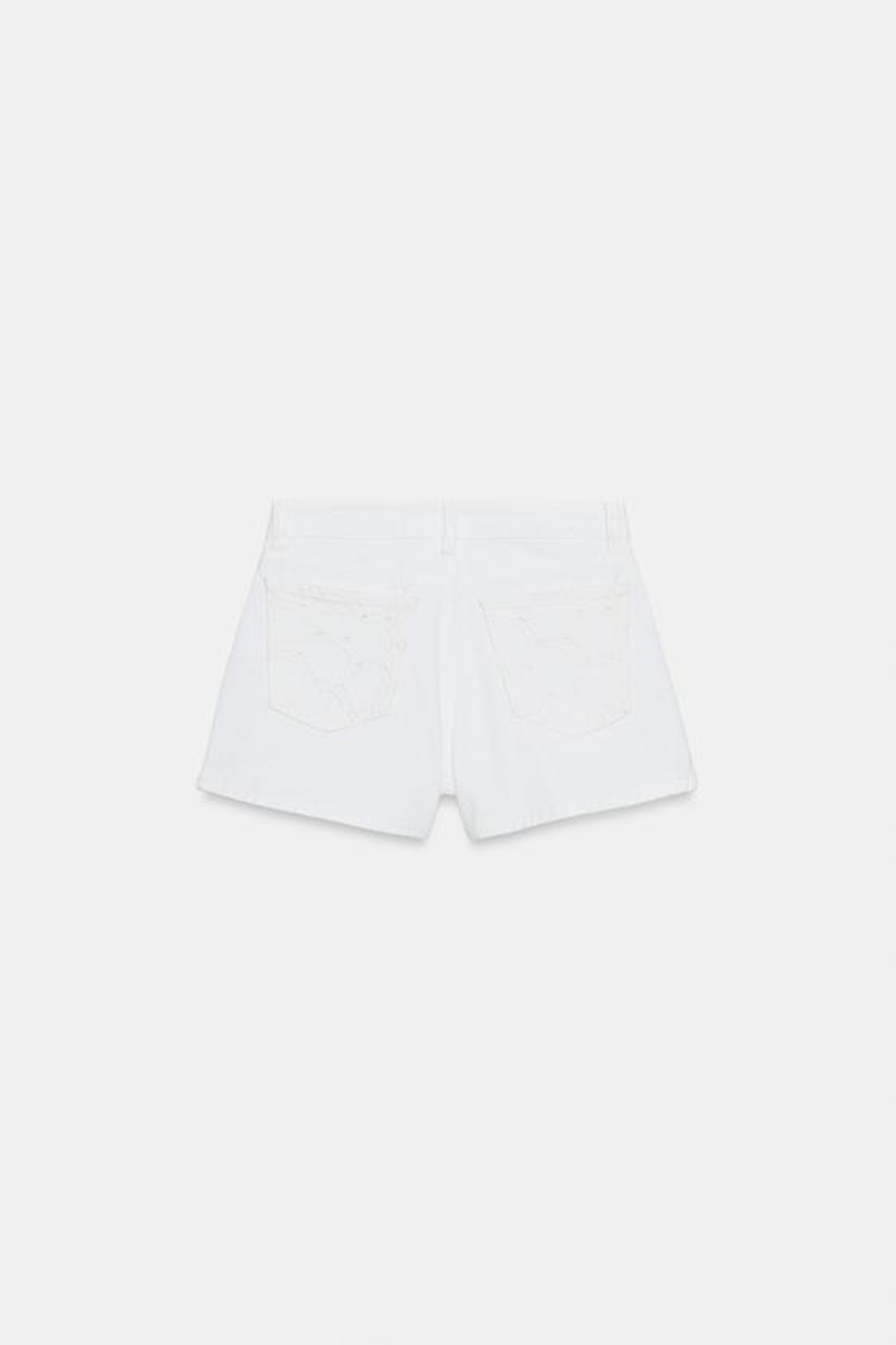 ZARA ШОРТЫ Z1975 СО СРЕДНЕЙ ПОСАДКОЙ И ПЕРФОРИРОВАННОЙ ВЫШИВКОЙ, ЦВЕТ ВЫБЕЛЕННОГО ЛЬНА