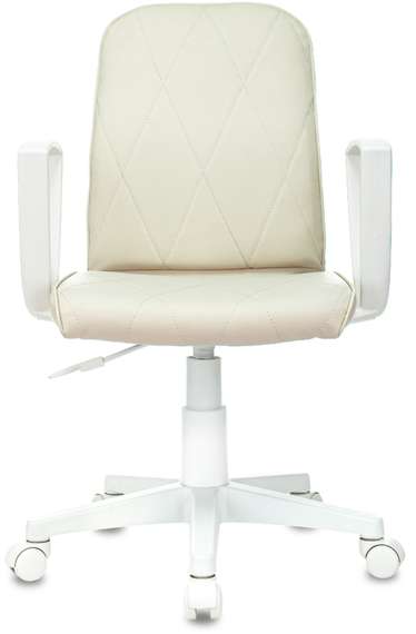 Кресло Бюрократ CH-W327 слоновая кость OR-10 эко.кожа крестов. пластик пластик белый