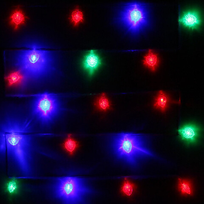 Гирлянда для дома 2,5м 12 ламп LED с насадками СЕРДЦЕ, прозрач.пров., авторежим.,IP-20 RG/RB