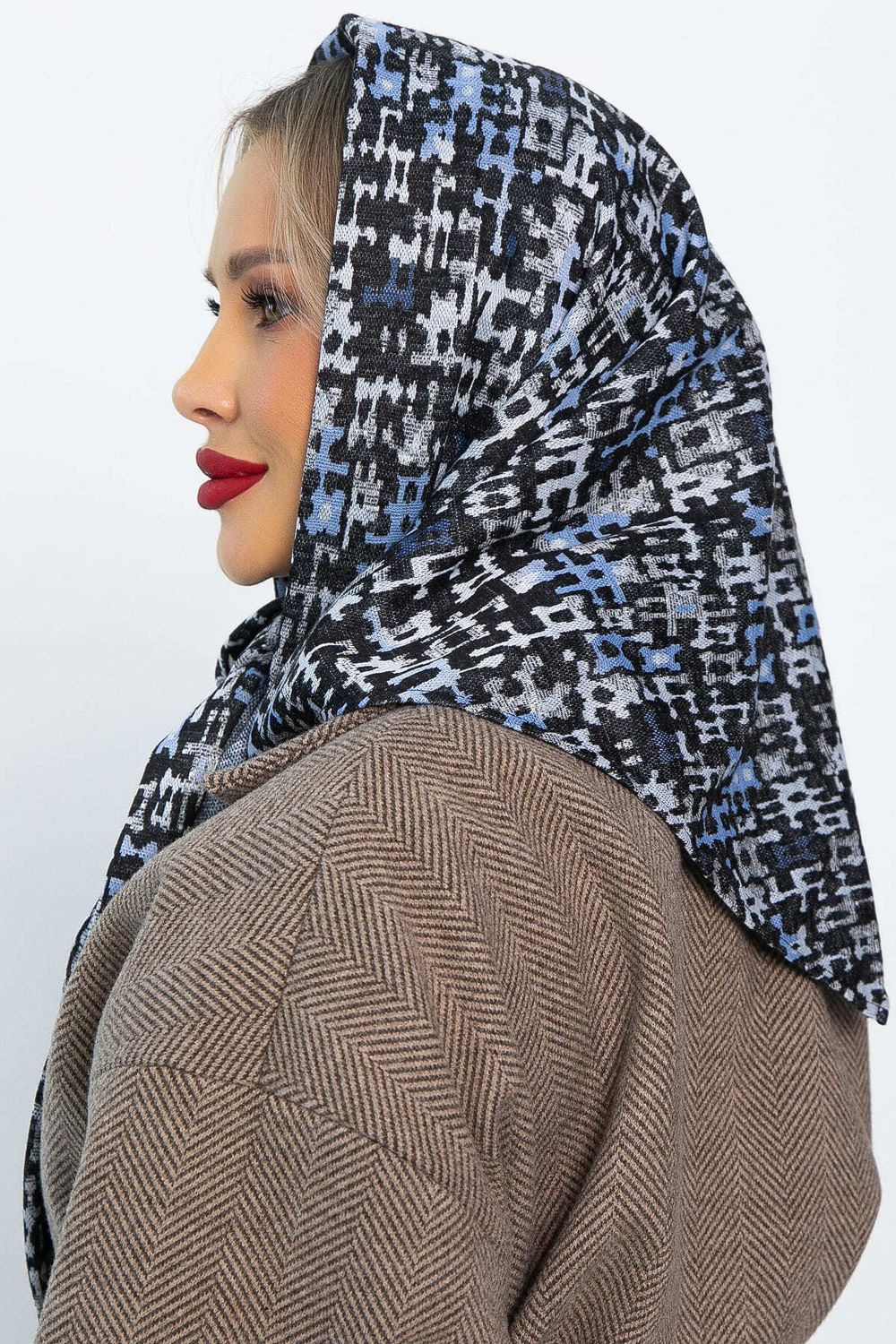 Косынка с отворотом (голубые пазлы) КО22-23М LT Collection