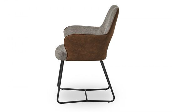 Стул мягкий обеденный с подлокотниками Krup 2 серый