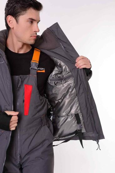 Костюм-поплавок "СКИФ" -40 кур+п/к (Таслан, серый/красн)