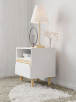Тумба прикроватная 48х40х55, Ола с ящиком для вещей, в спальню, белый, Dipriz