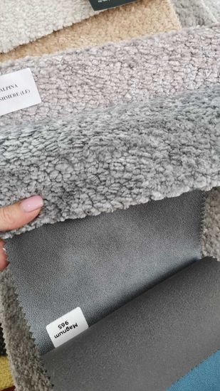 Стул ЭЛЕФАНТ 360 град. поворотный, Alpina Dove, букле / Magnum 965, искуств.замша / Черный