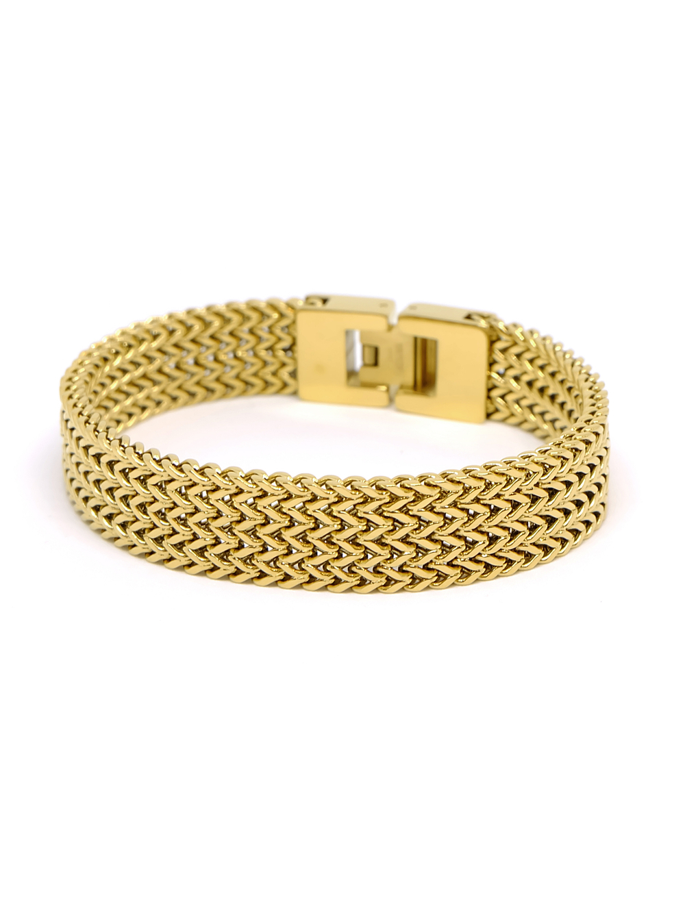 Широкий браслет из нержавеющей стали