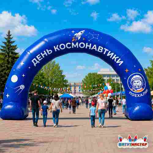 Надувная арка «День космонавтики», 8×1×4 м