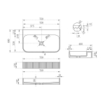 Раковина из искусственного камня Vincea VWB-6SG75MW, 750*460*120, подвесная, цвет белый матовый, , шт