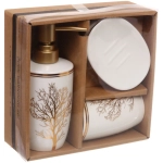 Набор для ванной из 3-х предметов керамический «Дерево» белый