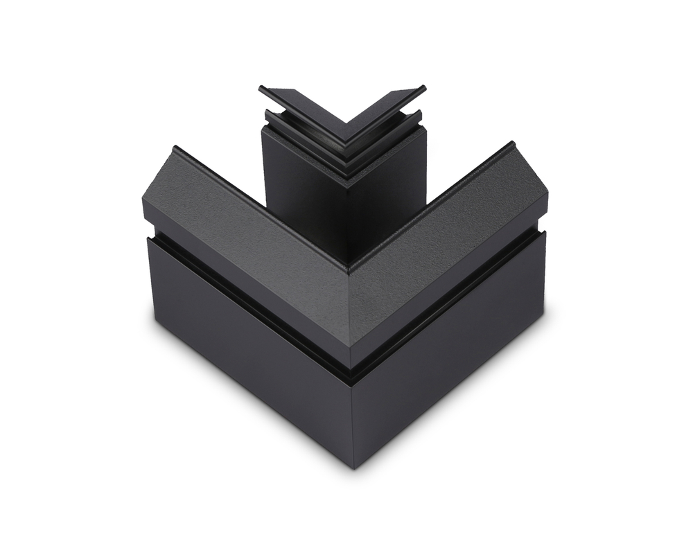 GL1043 BK черный коннектор угловой для корпуса в натяжной потолок Magnetic 220V 100*100*61