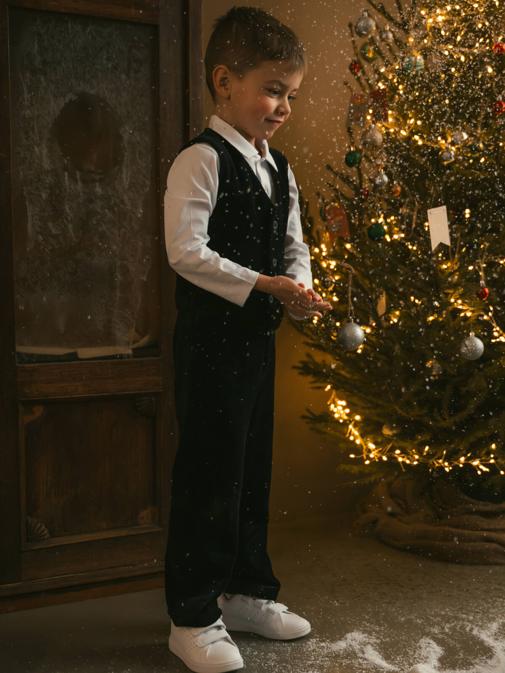 Велюровый комплект Mjölk (Жилет и брюки) Navy