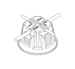 Держатель круглого проводника молниезащиты на плоской кровле (пустой)