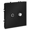 Розетка телевизионнная встраиваемая Voltum S70 оконечная TV+SAT, (черный матовый) VLS060408