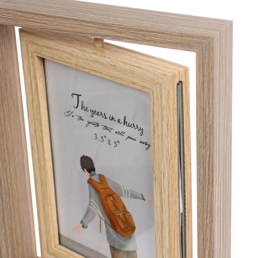 Фоторамка 9*13см вращающаяся с песочными часами, коричневая