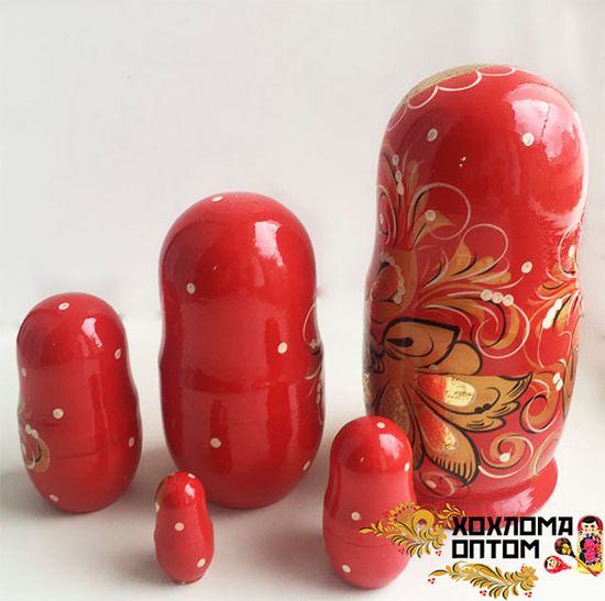 Матрешка "Жар птица" 5 кукольная, Хохлома LHM10161