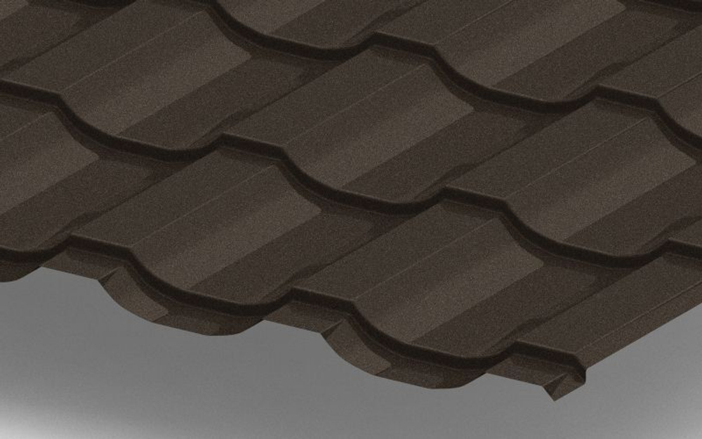 Металлочерепица Трамонтана с покрытием VikingMP®E, 0,50 мм, цвет RAL RR 32