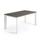 Стол Atta 160 (220)x90 керамика Vulcano Ash, белые ножки