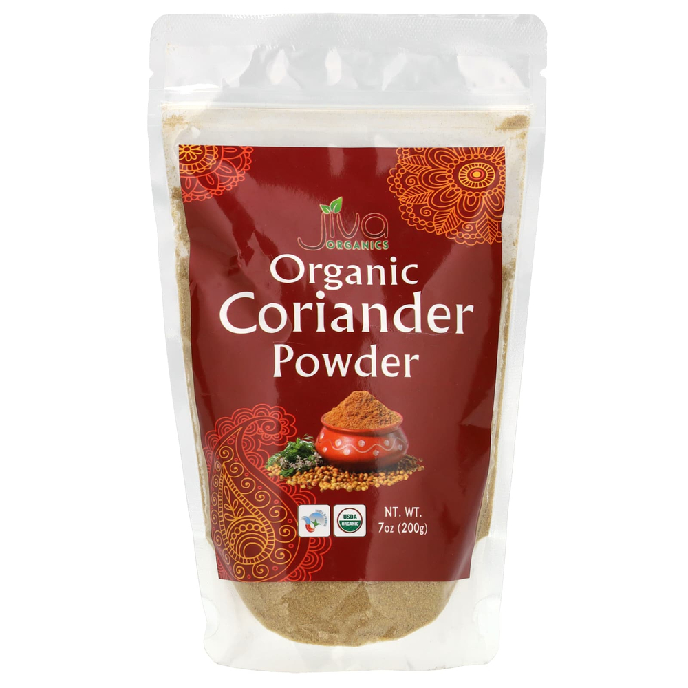 Jiva Organics, Органический порошок кориандра, 7 унций (200 г)