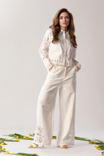Брюки с кружевом