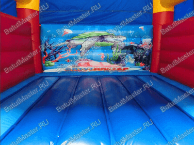 Коммерческий надувной батут "Синее море" с крышей