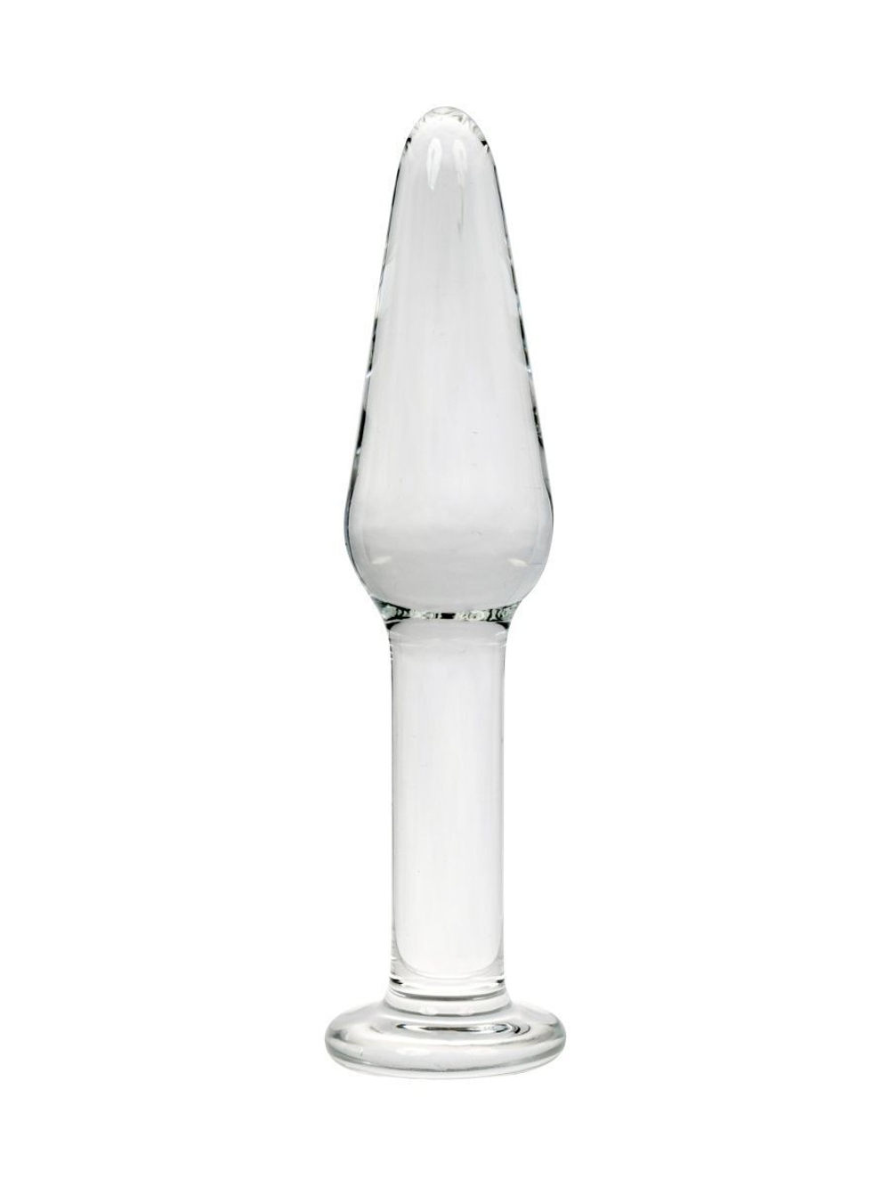 Прозрачный удлиненный анальный плаг из стекла - 12 см. (Цвет: прозрачный)