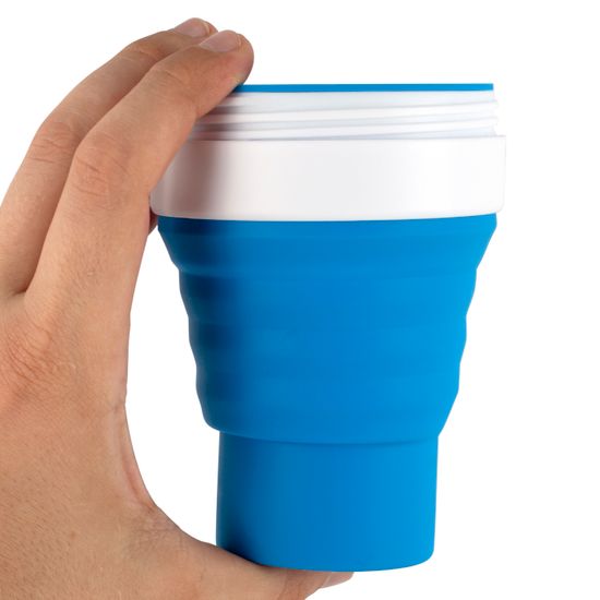 Стакан складной силиконовый 350 мл. Kamille KM 2034 с пластиковой накладкой