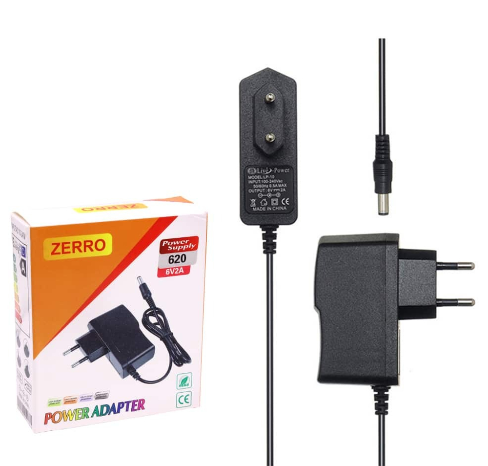 Сетевая зарядка  ZERRO 620 6V 2А (5.5*2.5)