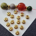 Бусина разделитель, сталь, позолота, золотая проставка, рондель, р-р 6×3мм