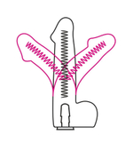 Телесный страпон Harness LESBI с вагинальной пробкой - 16,5 см.