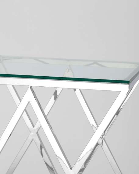 Журнальный стол 55*55 ИНСИГНИЯ серебро